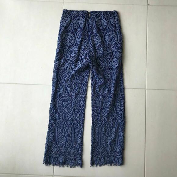 MSGM Milano High Waist Lace Semi Sheer Crop Straight Pants - Picture 4 of 8